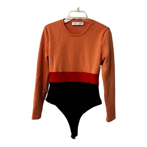 Proenza Schouler Colorblock White Label Jersey Bodysuit L Long sleeve Luxury - Picture 8 of 16
